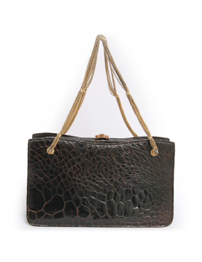 Mini sac  du soir en crocodile CAREL vintage