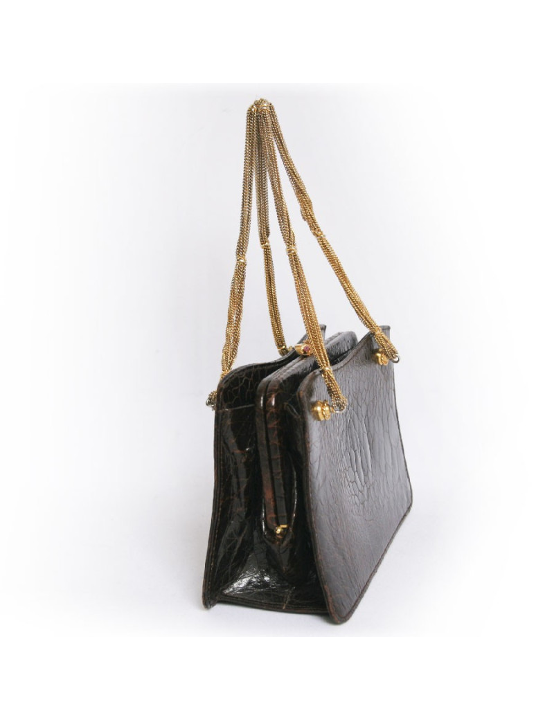 Mini sac  du soir en crocodile CAREL vintage