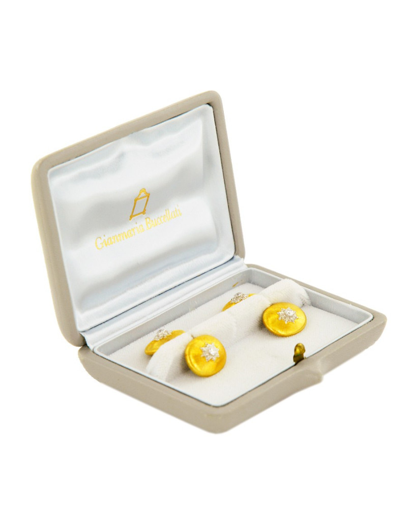 Boutons de manchette GIANMARIA BUCCELLATI or brossé et diamants