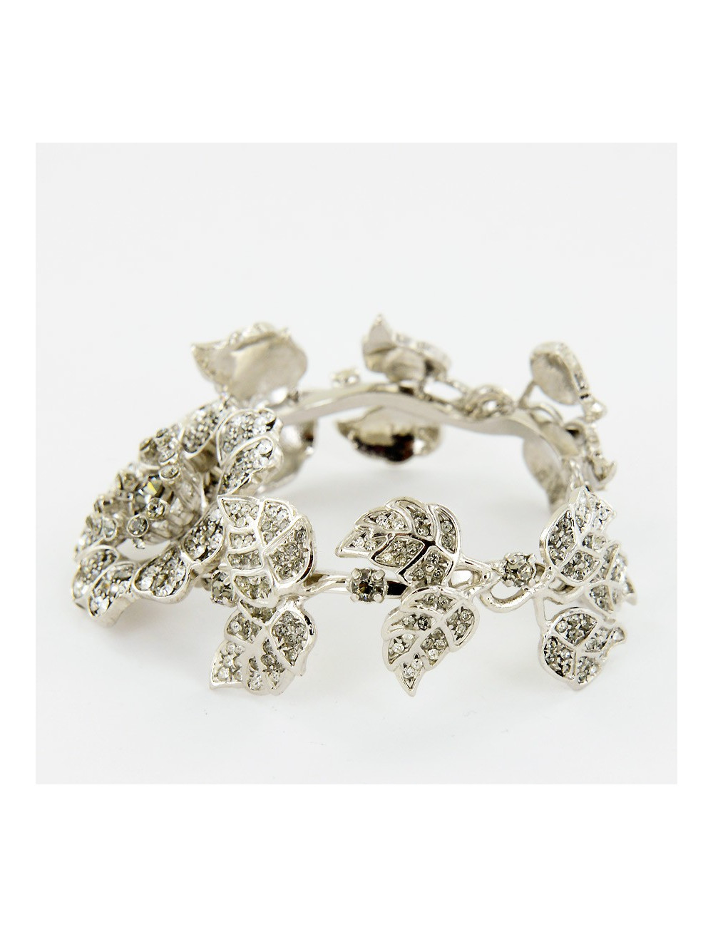 Manchette VALENTINO rose strass ruthénium