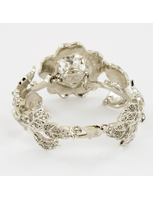 Manchette VALENTINO rose strass ruthénium