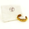 Bracelet rigide chaine d'ancreHERMES doré et cuir gold