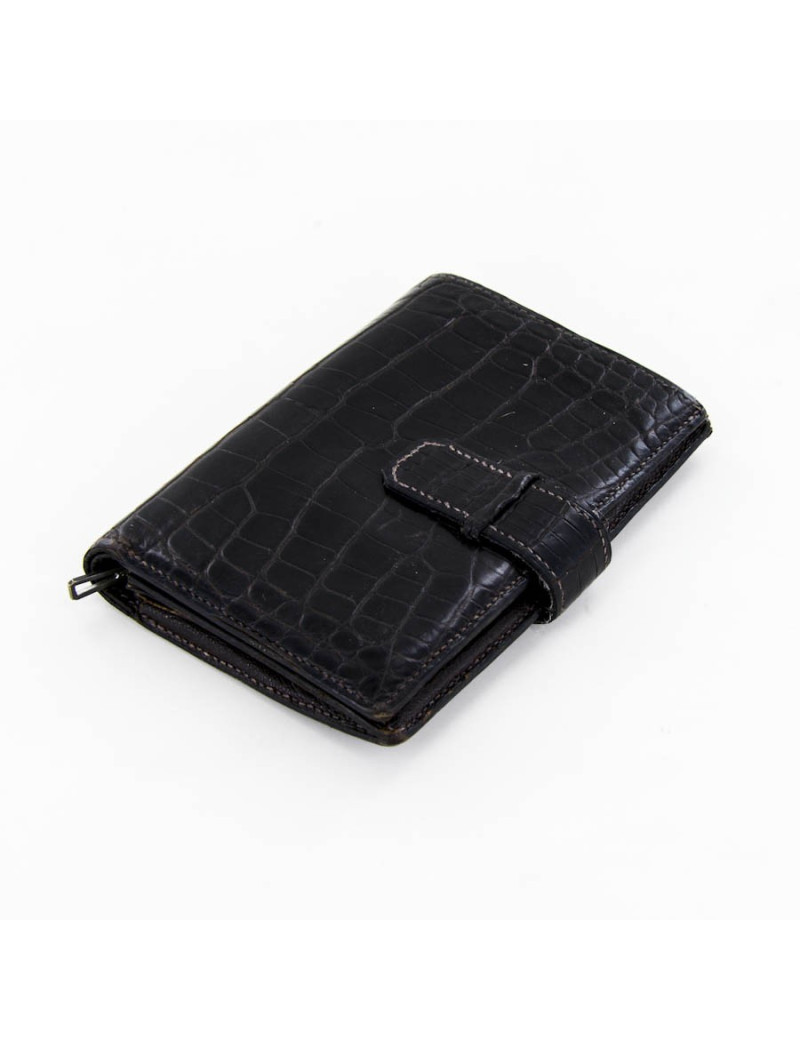 Portefeuille HERMES en crocodile vintage