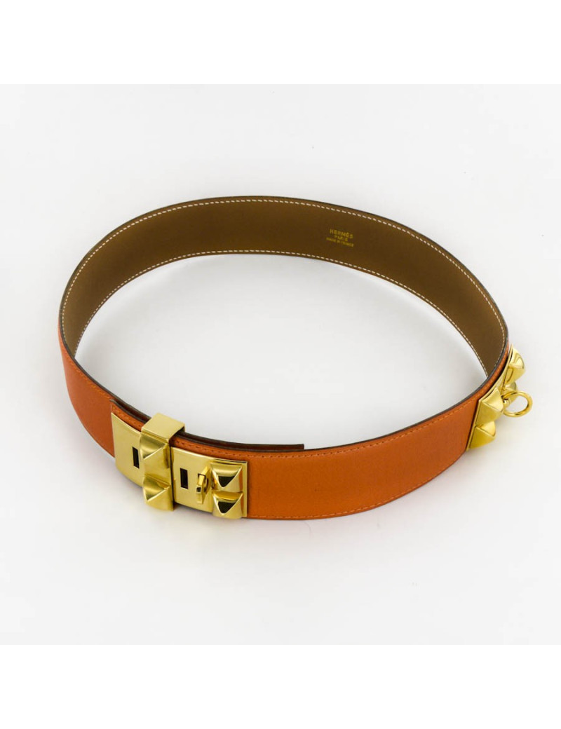 Ceinture médor HERMES T 68 orange