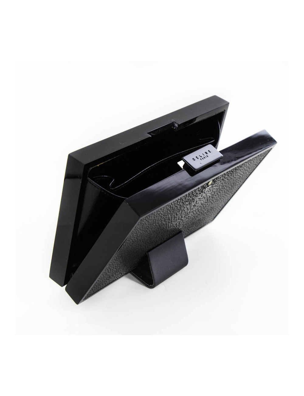 Minaudière en galucgat CELINE gris caviar