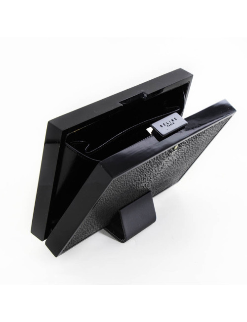 Minaudière en galucgat CELINE gris caviar