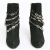 Boots PHILIPP PLEIN T38 python noir et chaines argentées