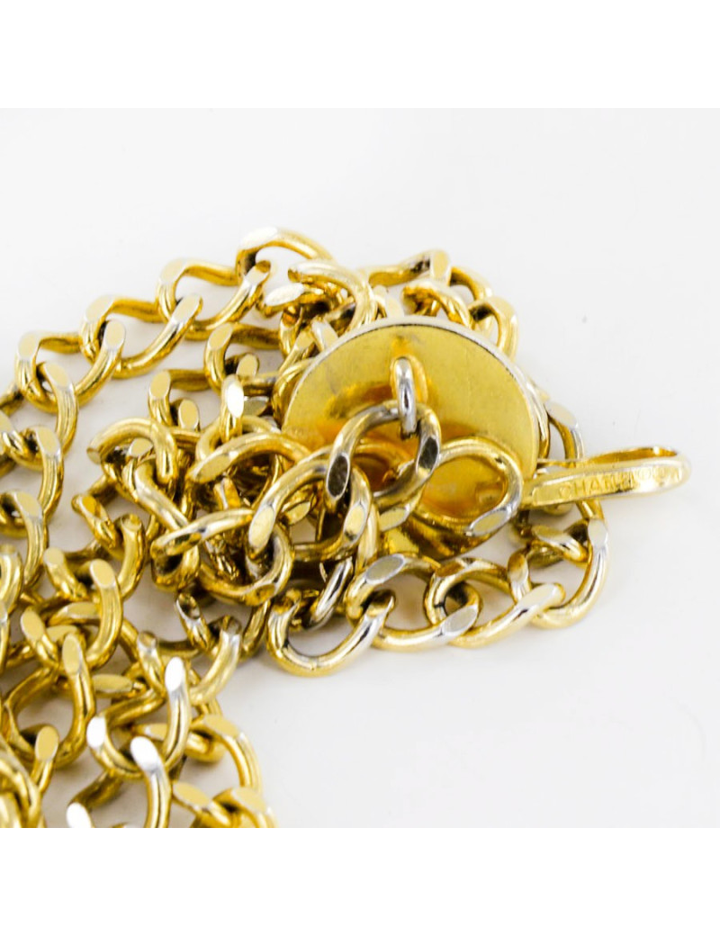 Ceinture CHANEL triple rang vintage dorée