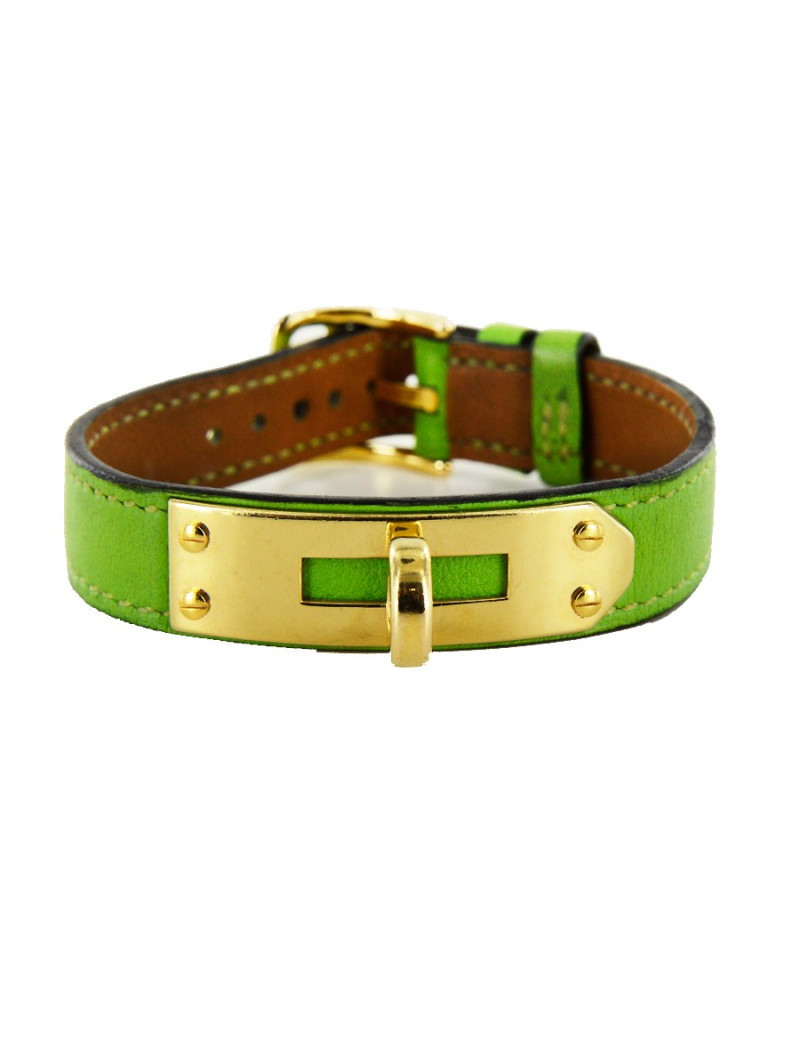 Bracelet HERMES cuir vert