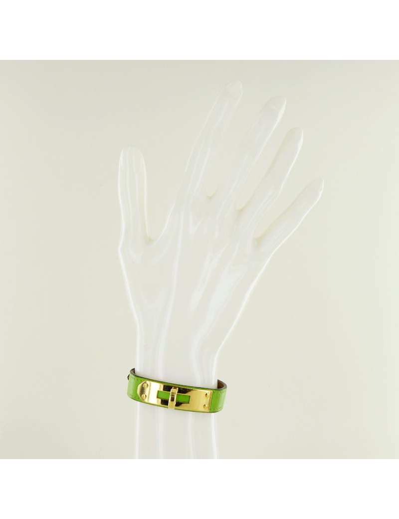 Bracelet HERMES cuir vert