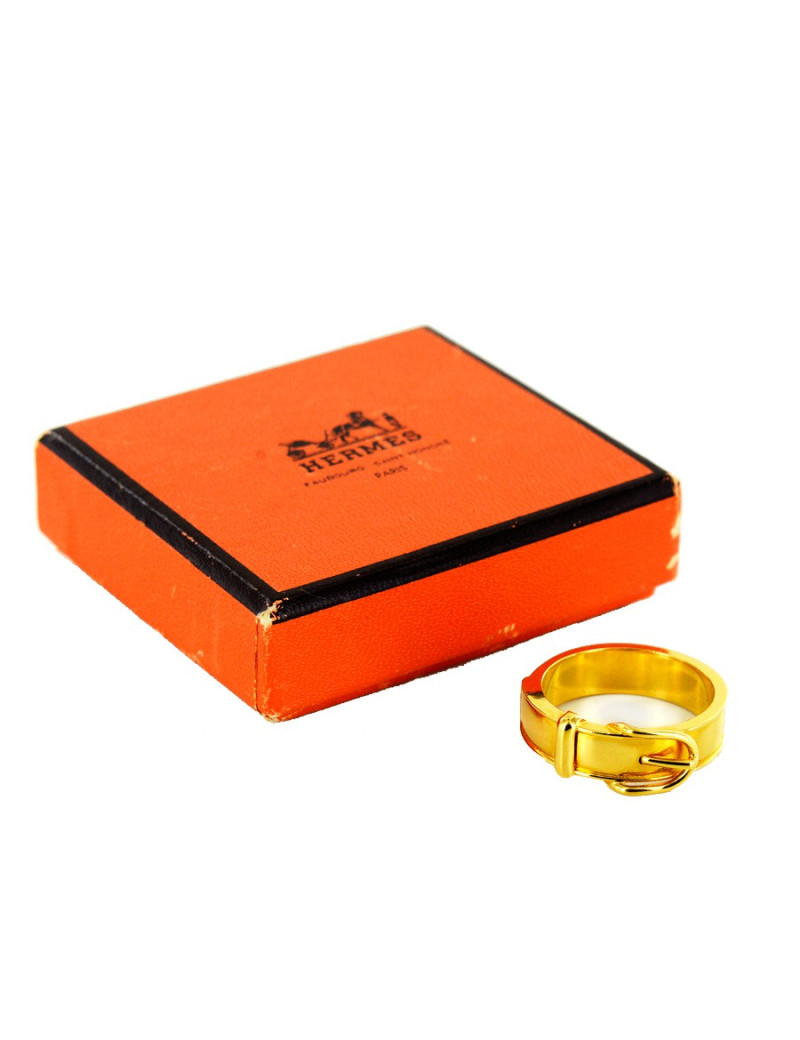 Bague HERMES  en métal doré