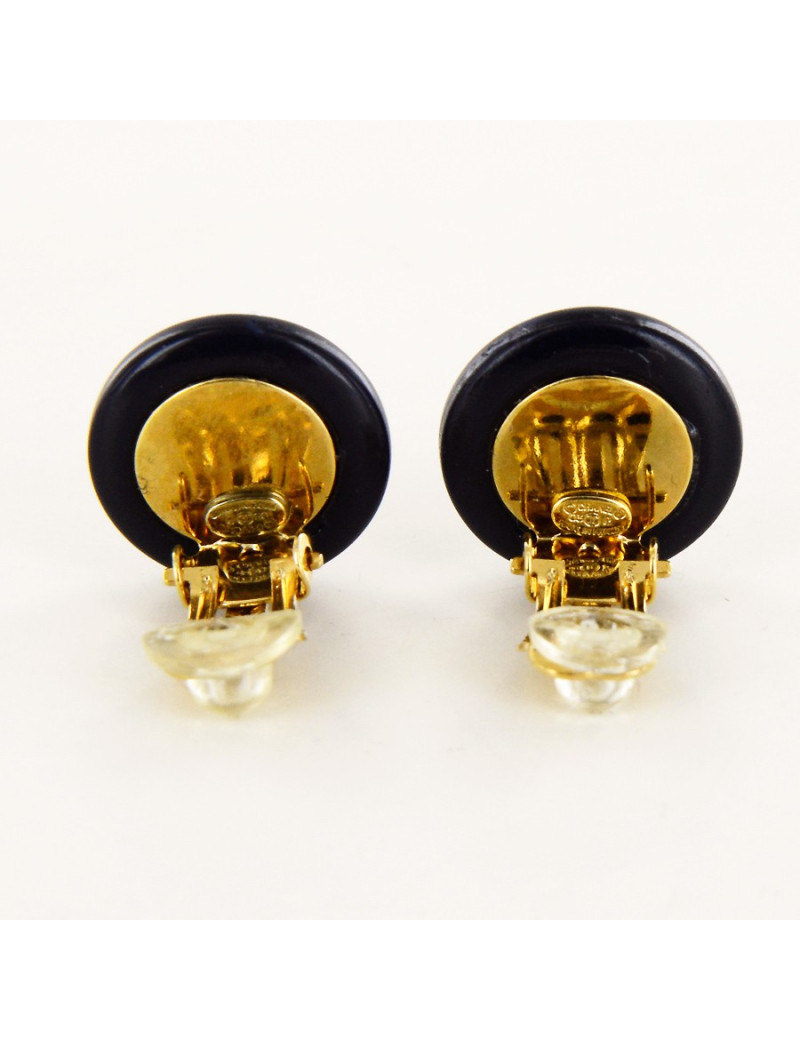 Clips d'oreille CHANEL noirs 