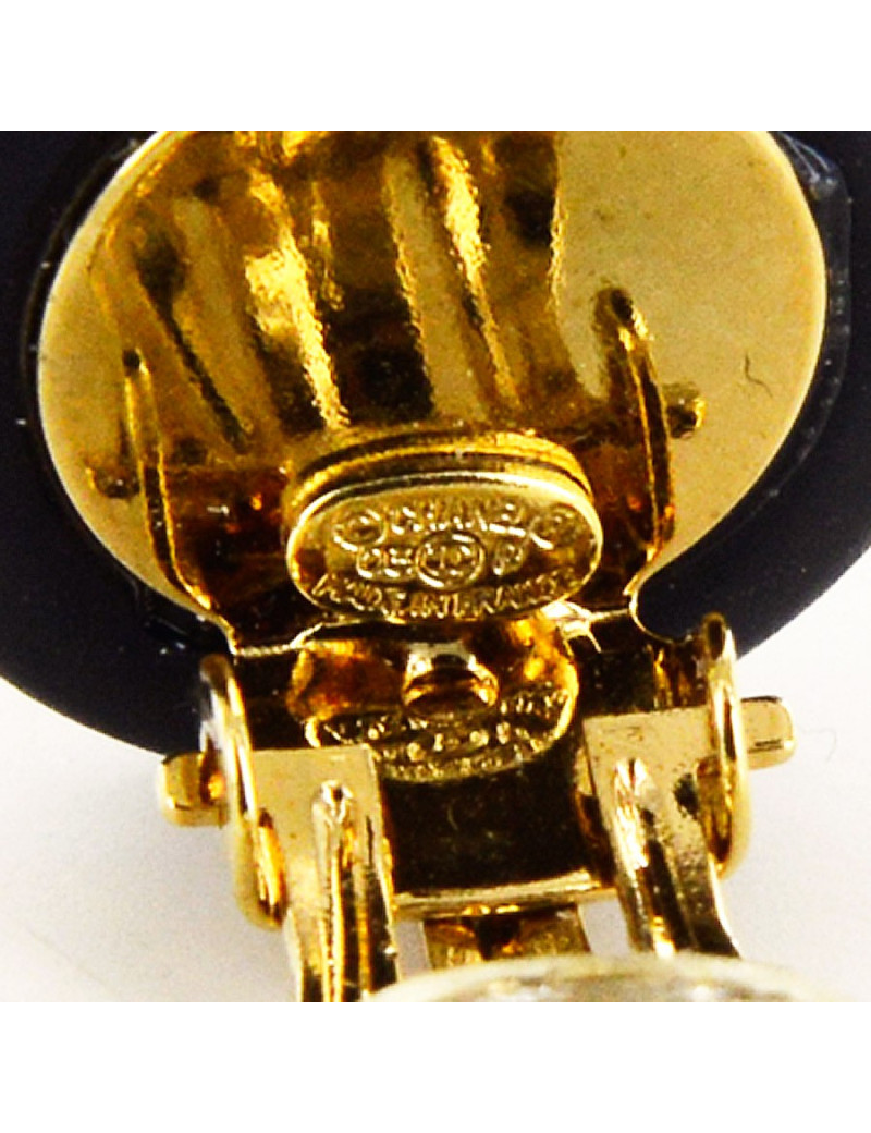 Clips d'oreille CHANEL noirs 