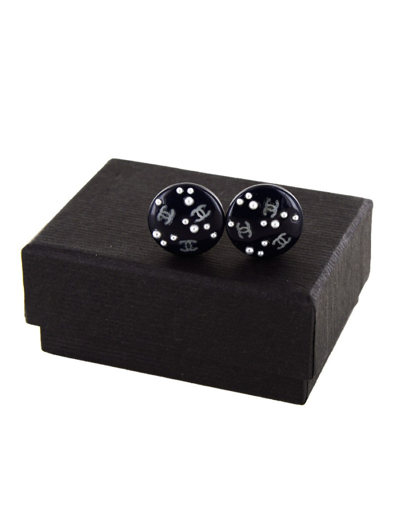 Clips d'oreille CHANEL noirs 