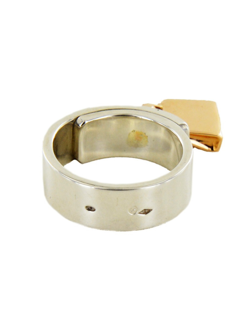 Bague "amulettes" HERMES argent et or rose 