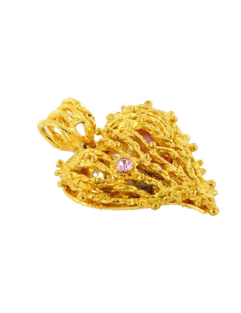 Coeur doré  pour collier CHRISTIAN LACROIX vintage