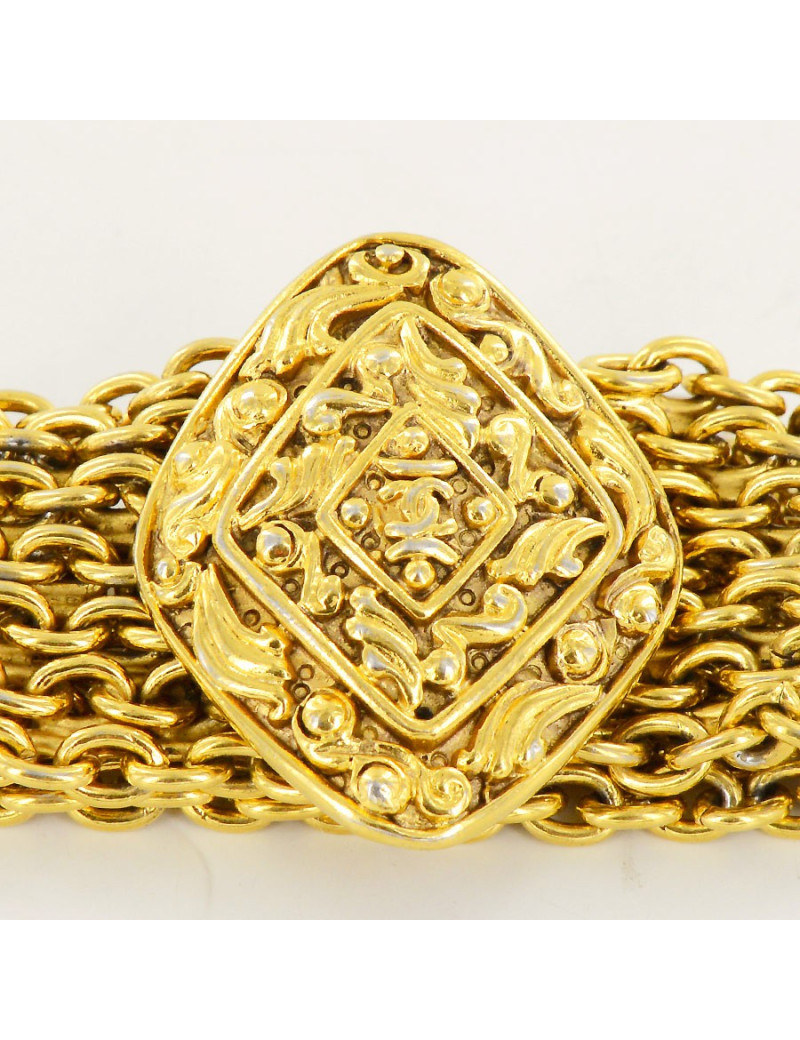 Bracelet CHANEL chaine articulée doré Vintage