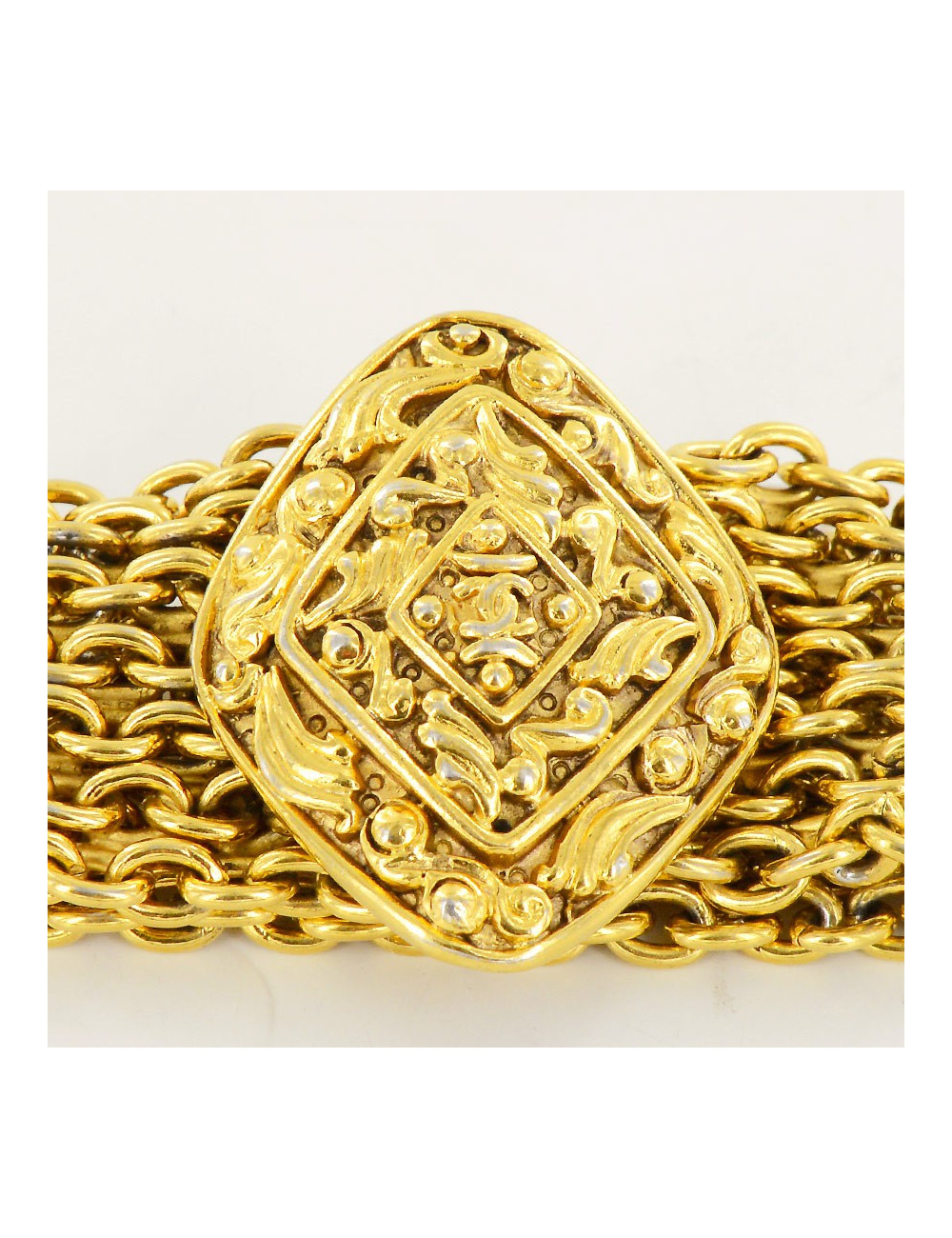 Bracelet CHANEL chaine articulée doré Vintage