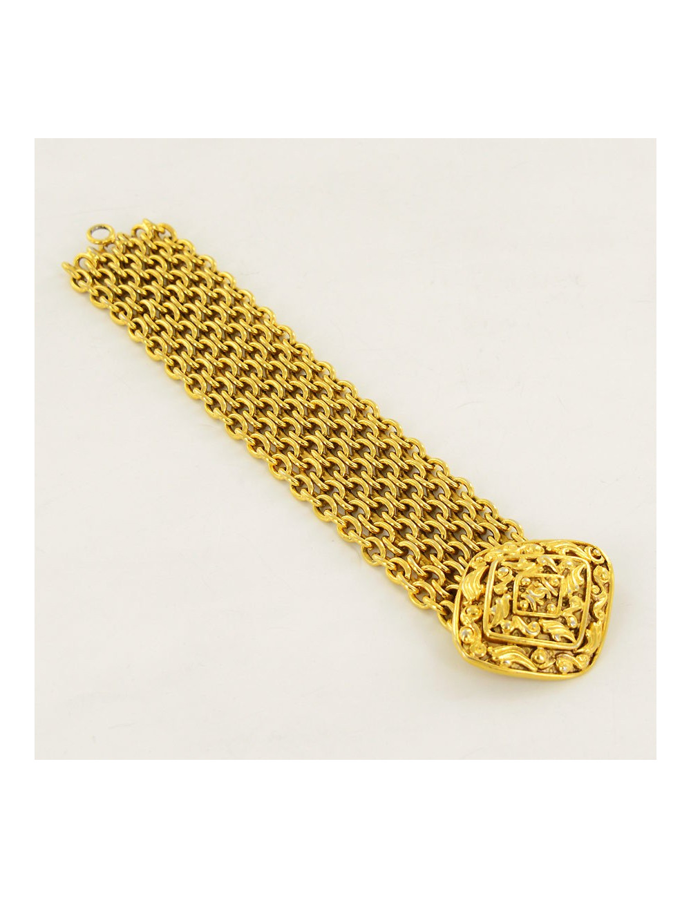 Bracelet CHANEL chaine articulée doré Vintage