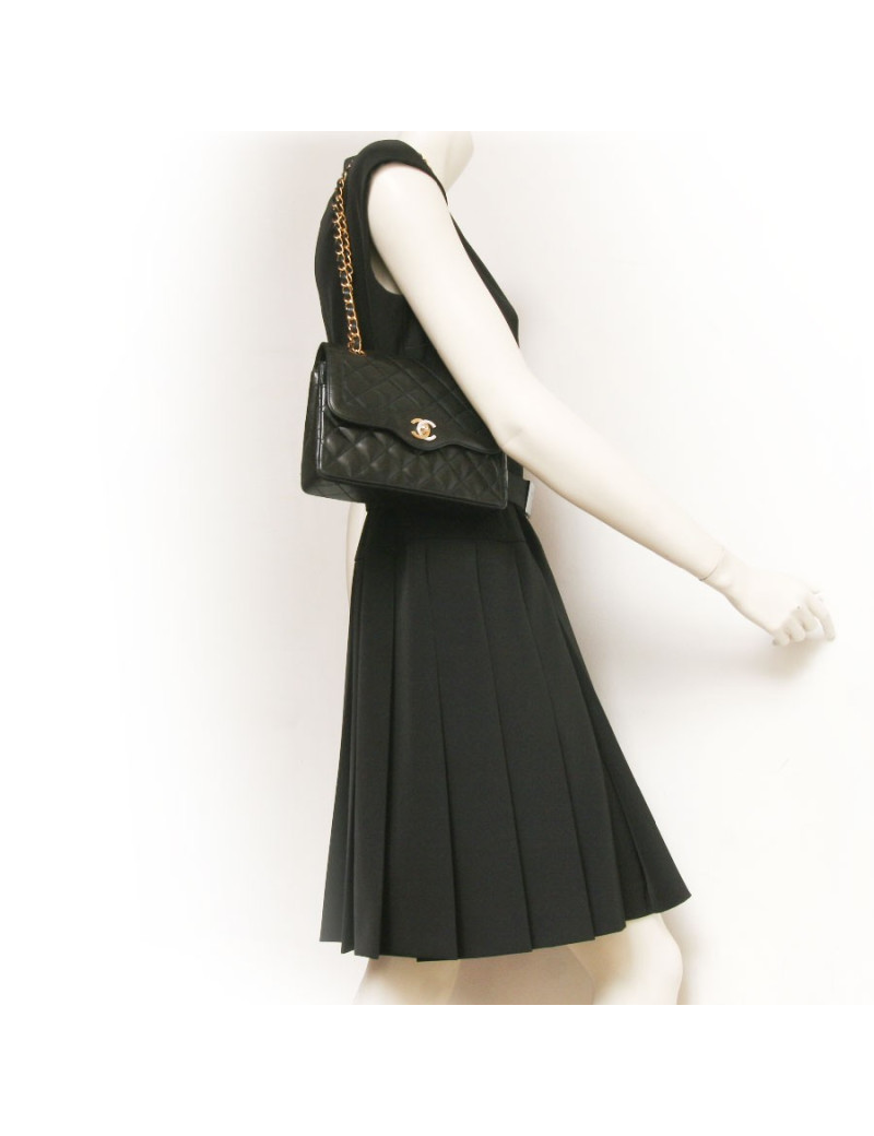 Sac 2.55 CHANEL cuir vieilli noir