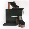 CHANEL T 41 collector wooden mules