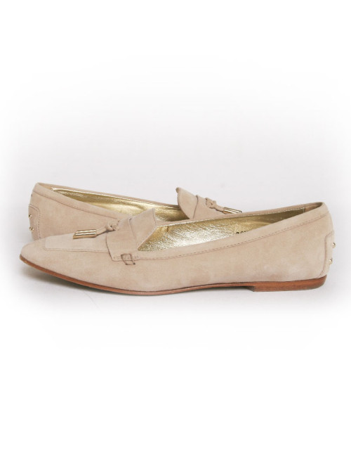 mocassins TOD' S T 38.5 daim beige