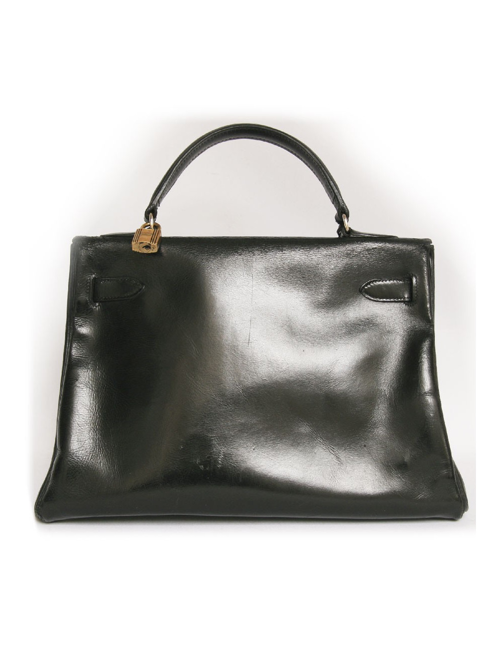 sac kelly 32 HERMES vintage cuir box noir