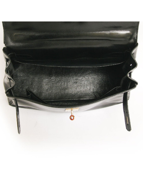 sac kelly 32 HERMES vintage cuir box noir