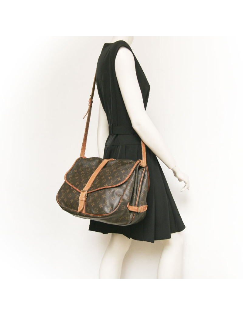 Sac "saumur" messenger  GM LOUIS VUITTON toile monogram