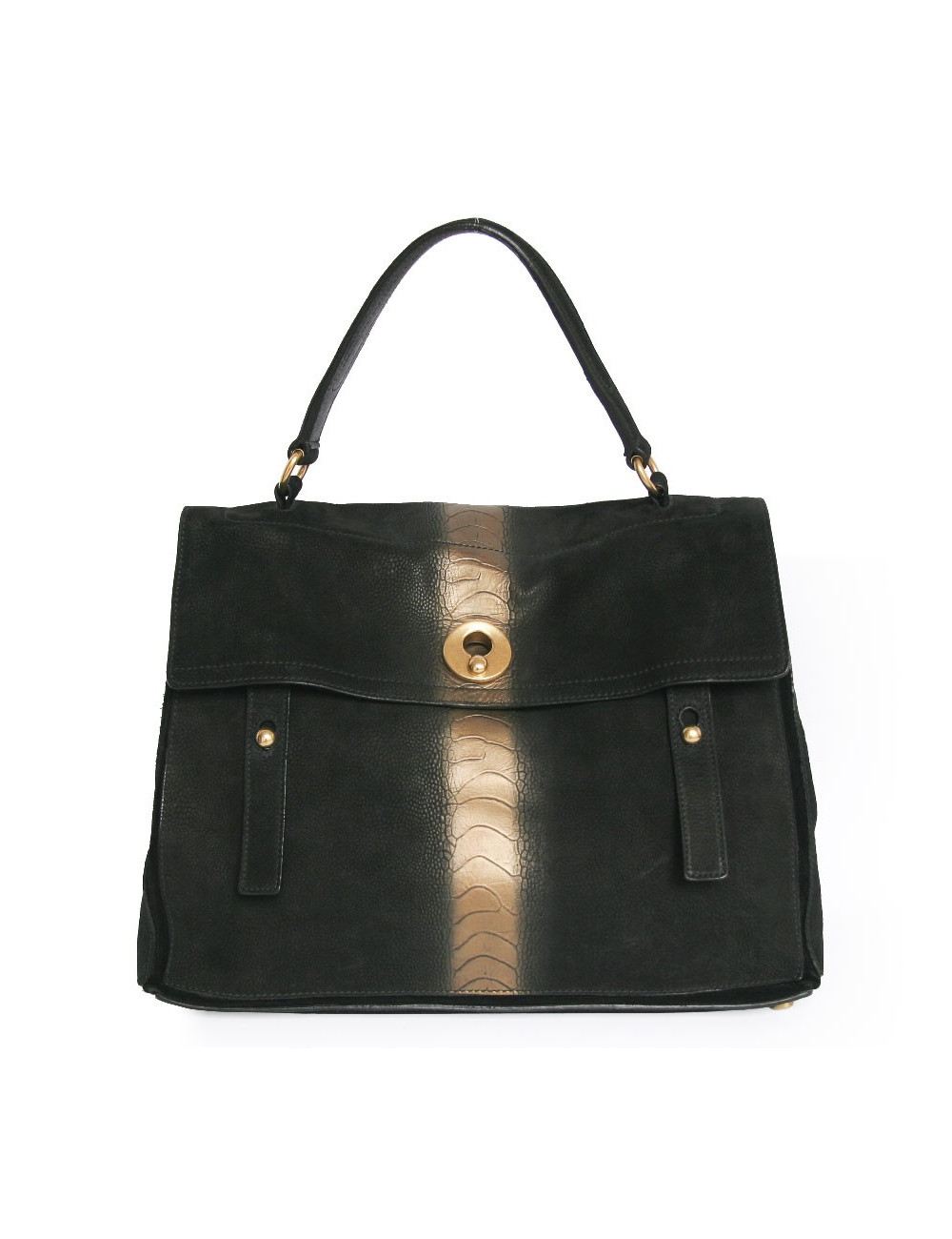 sac YVES SAINT LAURENT  bicolore noir et doré