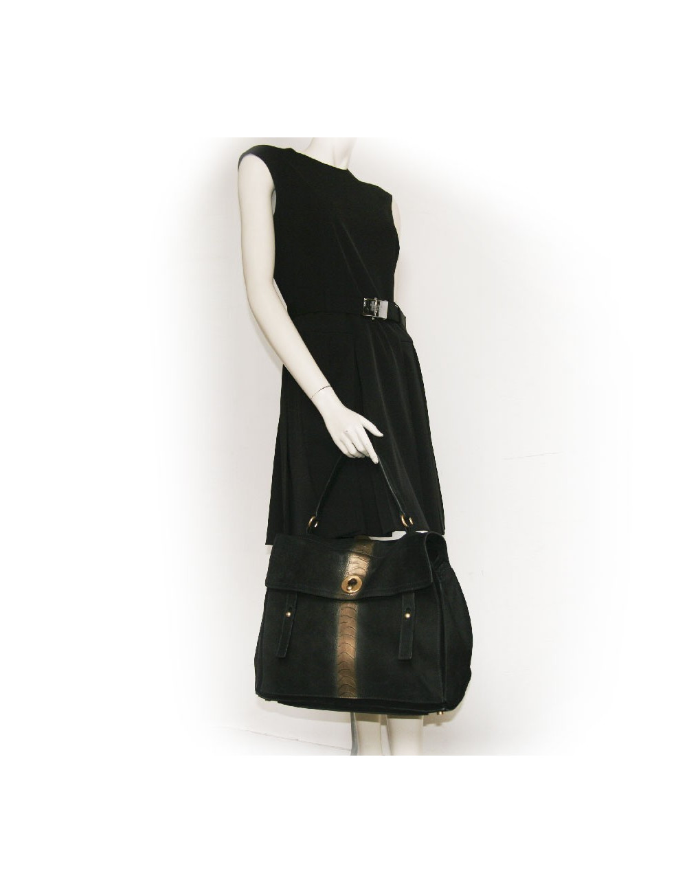 sac YVES SAINT LAURENT  bicolore noir et doré