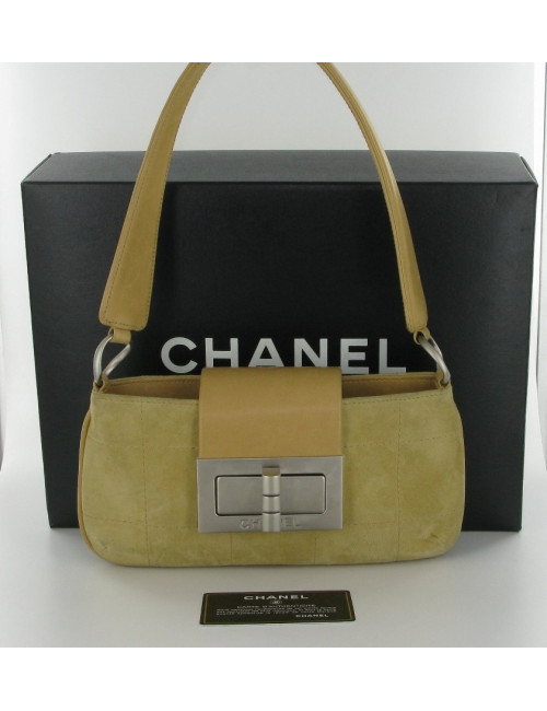 Petit sac daim beige CHANEL