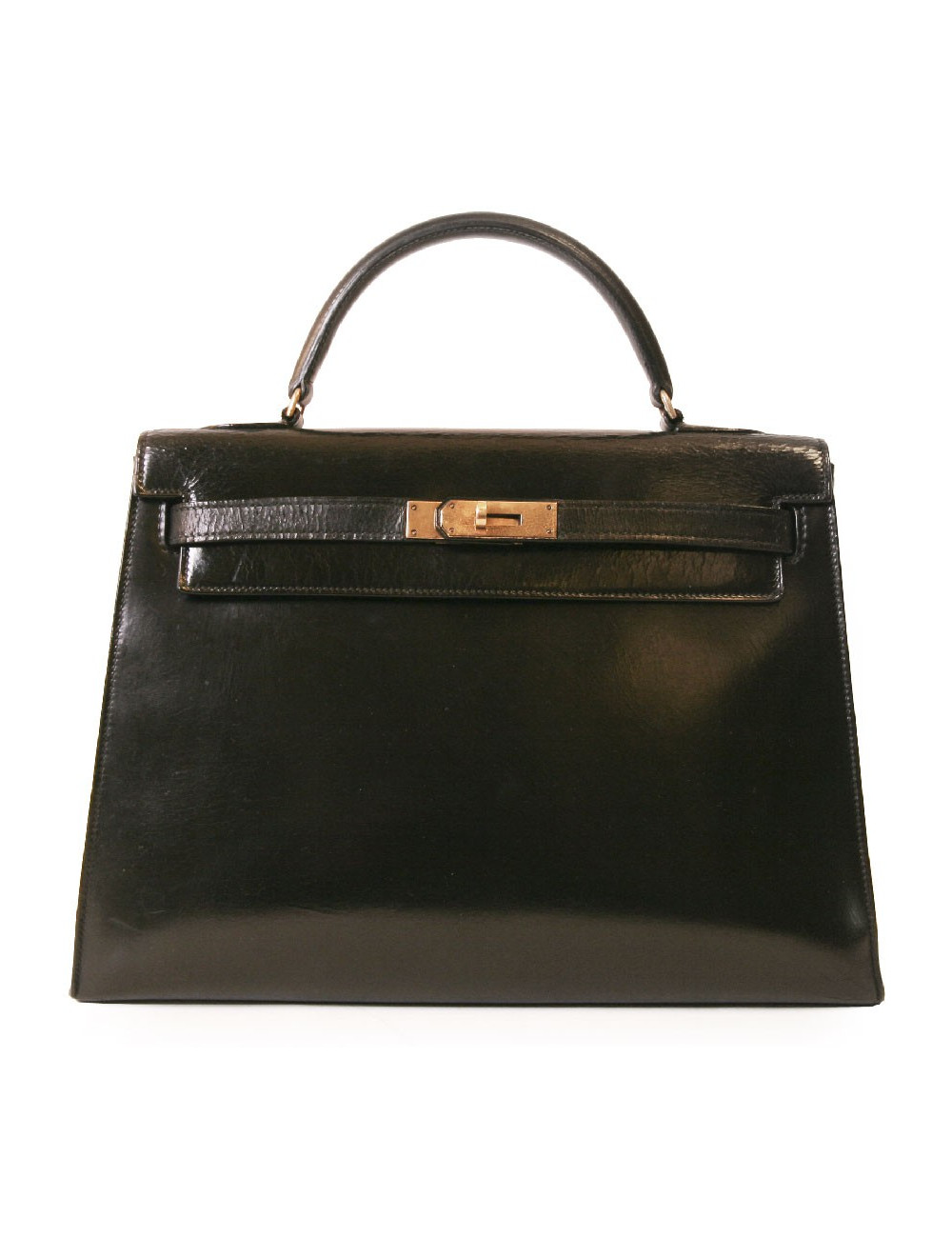 Kelly 32 HERMES cuir box noir 