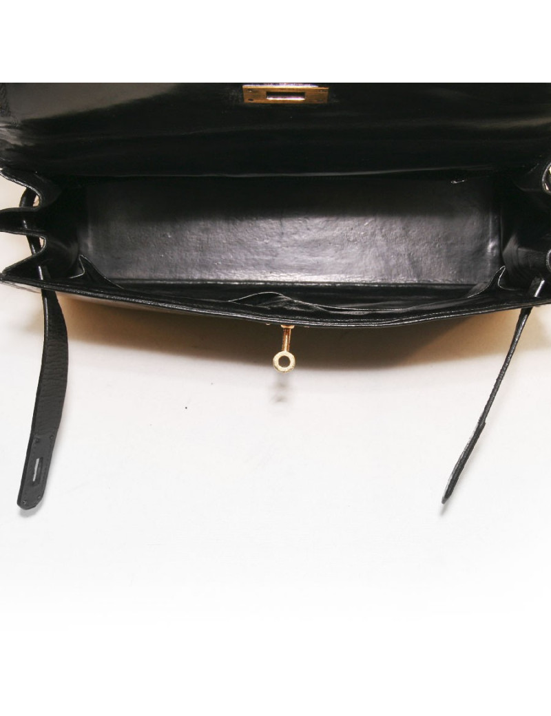 Kelly 32 HERMES cuir box noir 