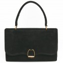 HERMES Etrier vintage bag in black suede leather