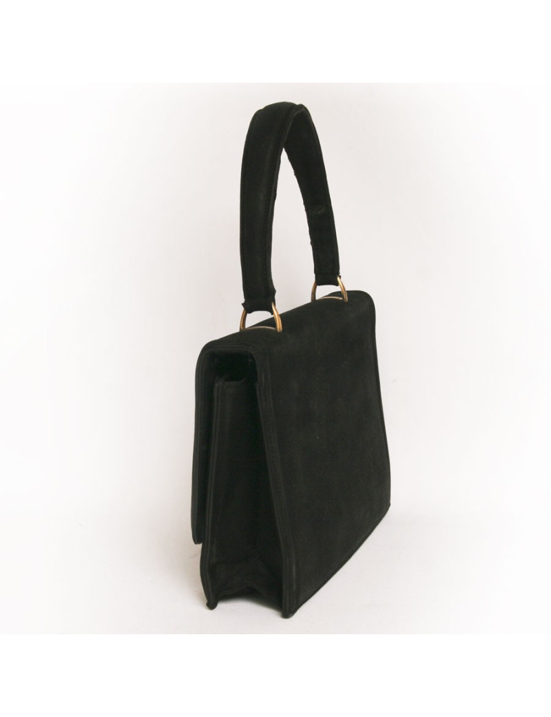 Sac HERMES vintage en daim noir