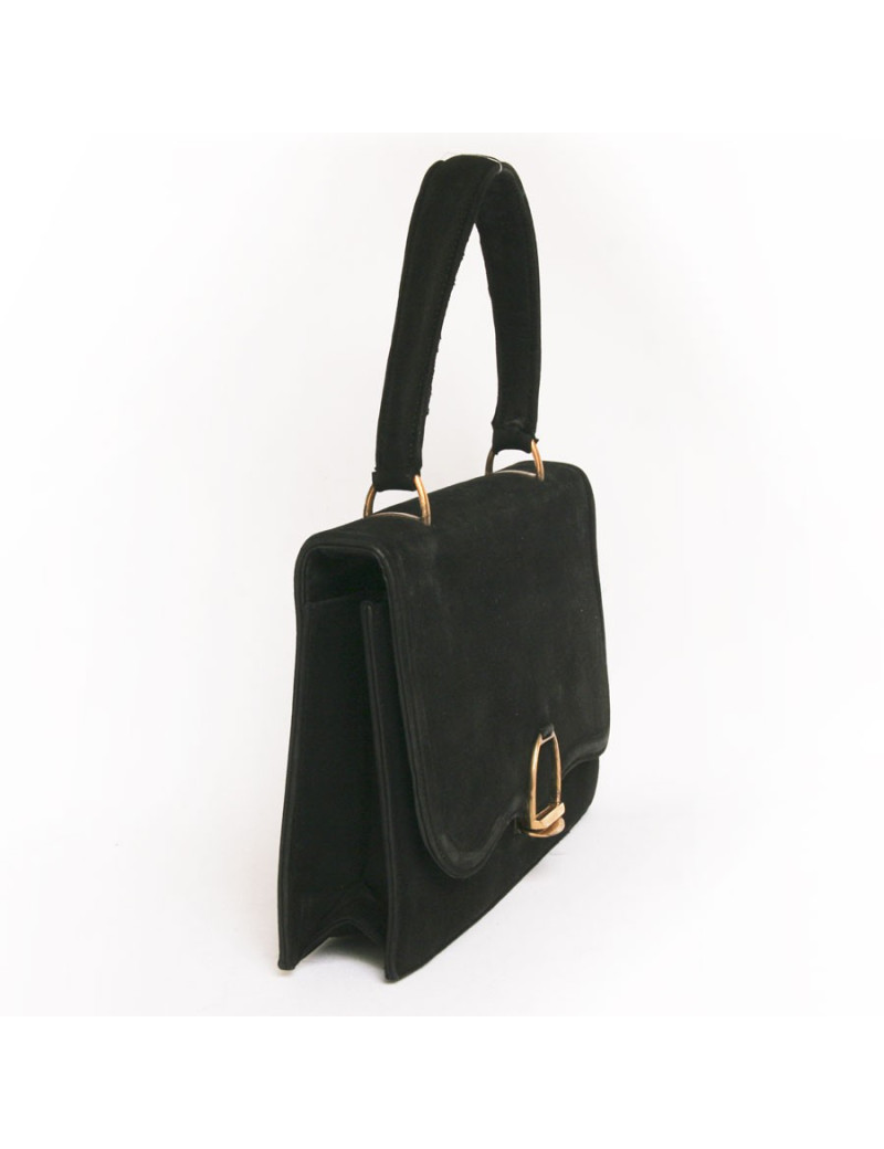 Sac HERMES vintage en daim noir