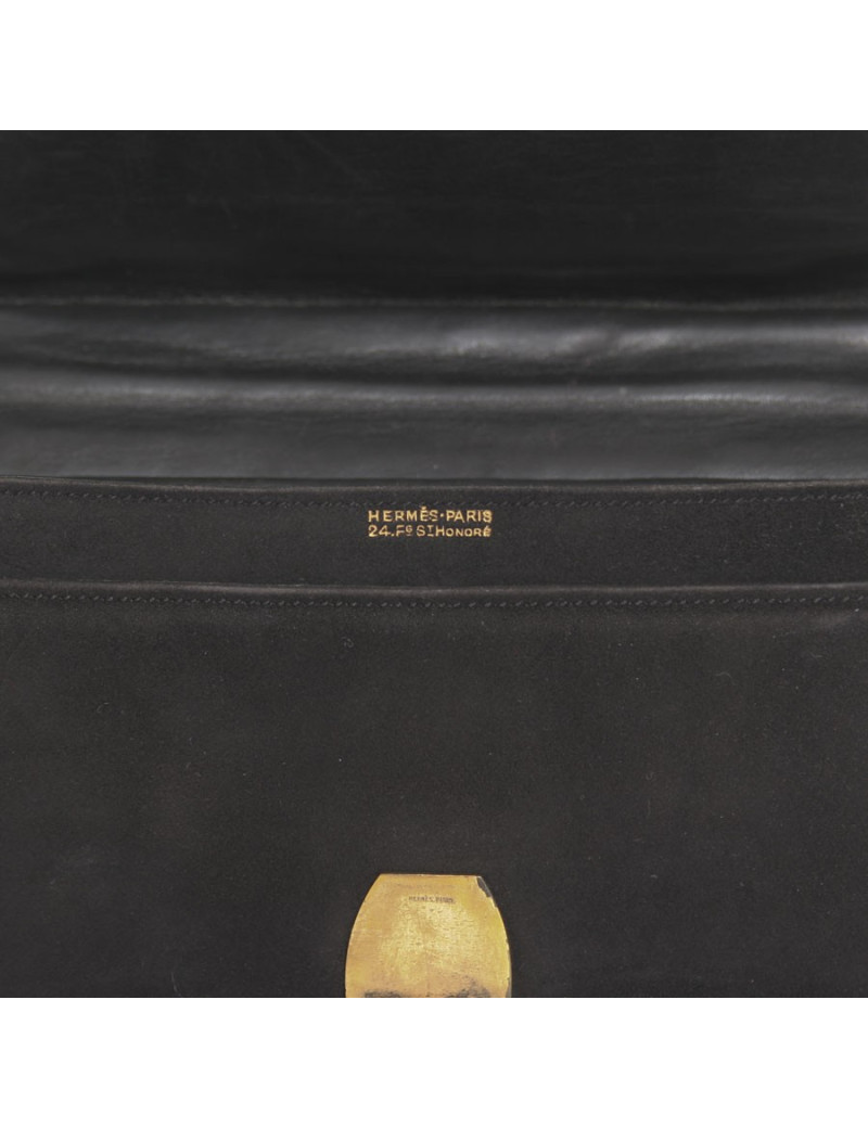 Sac HERMES vintage en daim noir