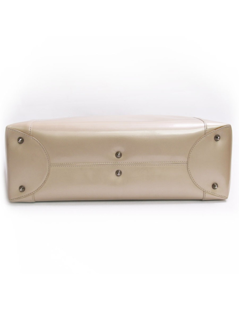 Sac" lady Perla" DIOR en vernis crème GM et son porte-monnaie