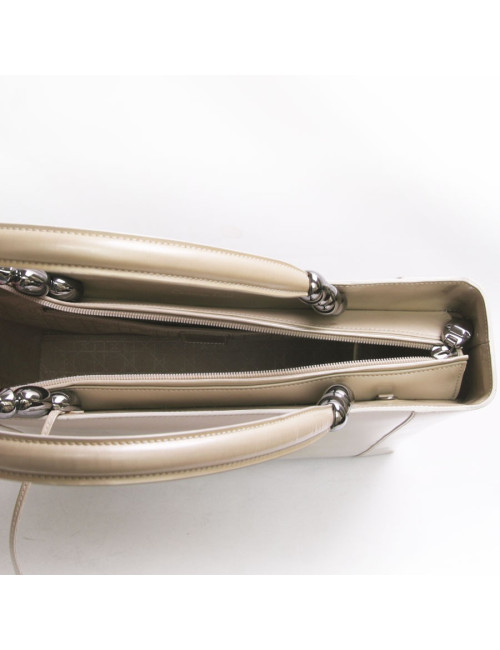 Dac lady dioir DIOR en vernis crème GM et son porte-monnaie