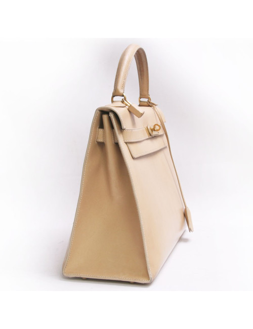 Sac Kelly 32 HERMES cuir box sable