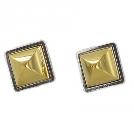 HERMES vintage Médor clipon earrings in gilt and base metal