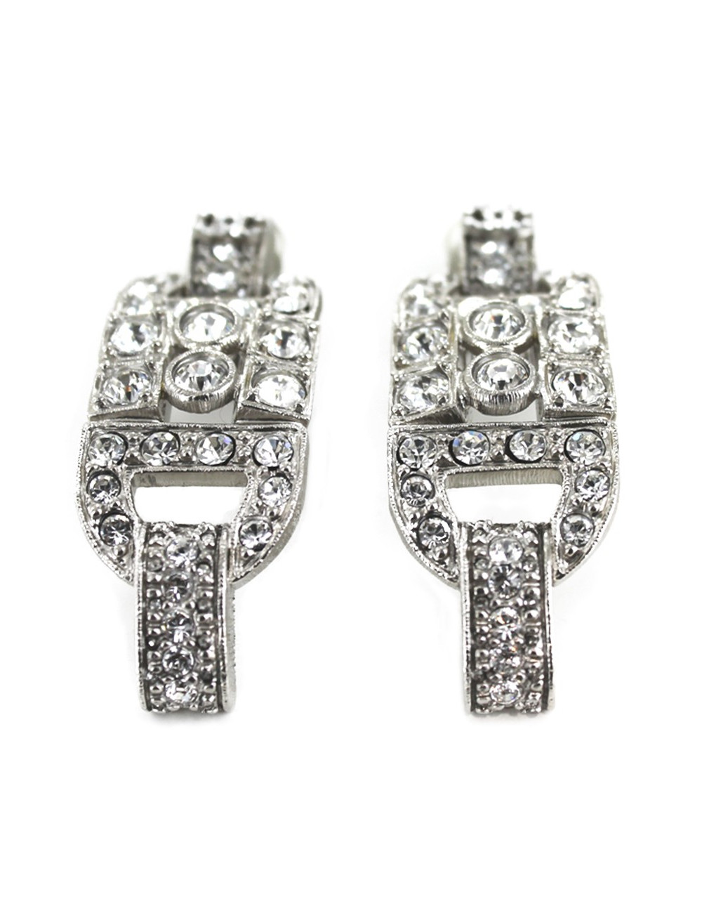 Clips d'oreilles CHANEL sertis de strass
