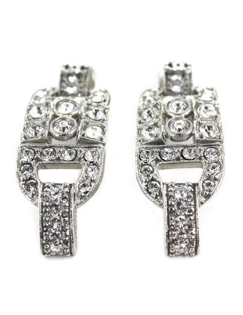 Clips d'oreilles CHANEL sertis de strass