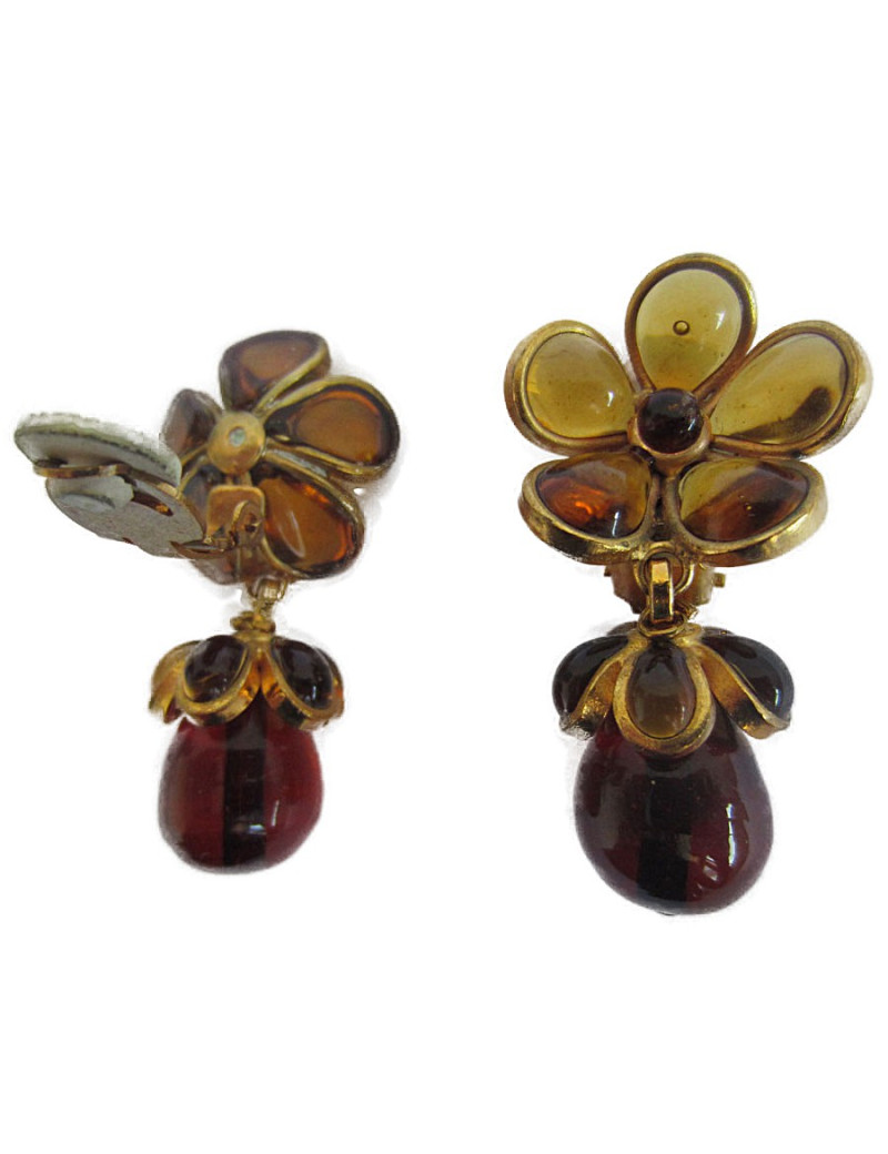 Clips MARGUERITE DE VALOIS glass amber