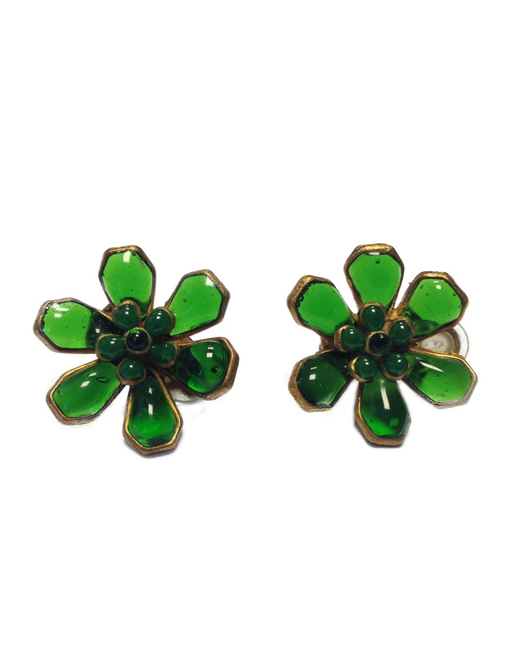 Emerald ear MARGUERITE DE VALOIS clips