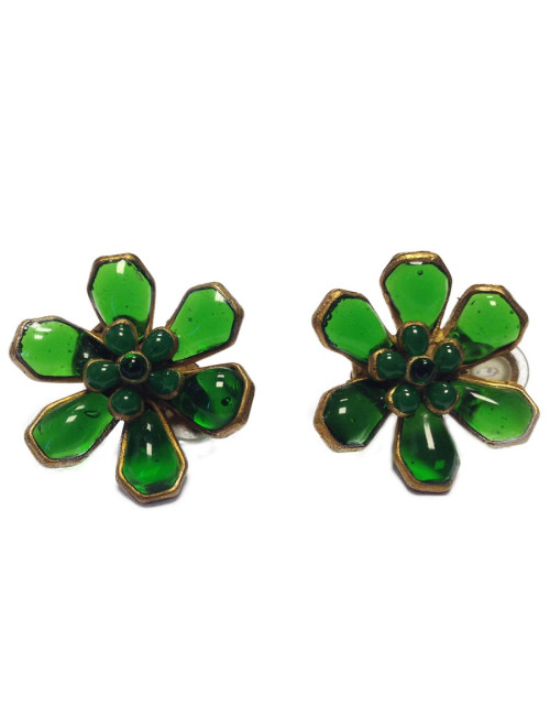 Emerald ear MARGUERITE DE VALOIS clips