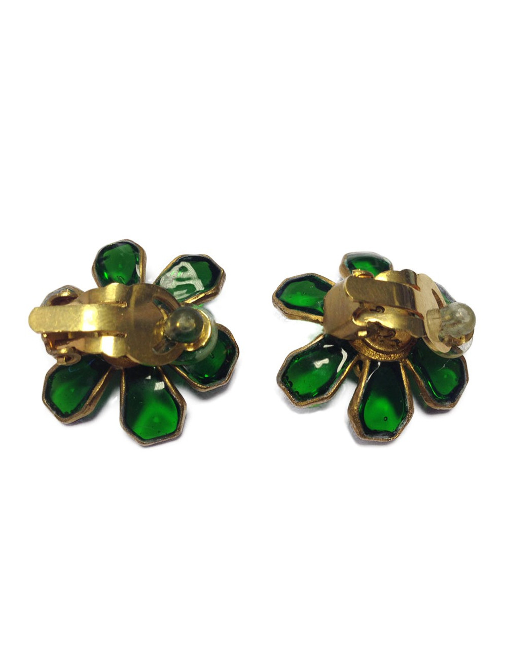 Emerald ear MARGUERITE DE VALOIS clips
