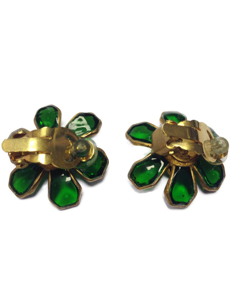 Clips d'oreille MARGUERITE DE VALOIS émeraude