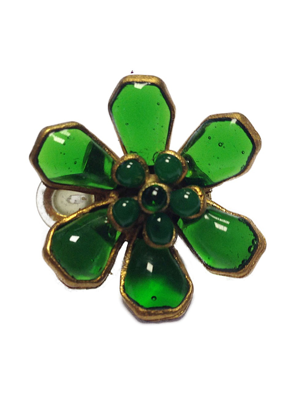 Emerald ear MARGUERITE DE VALOIS clips